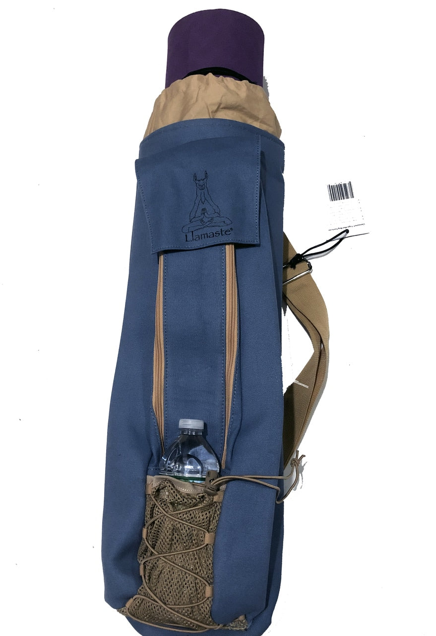 carry a yoga mat with timbuk2 bag Llamaste Canvas Yoga Bag Carrier for Yoga Mat Blue